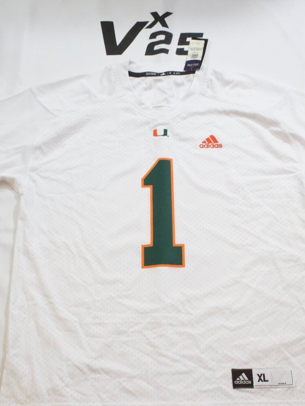 New Men's Adidas Cam Ward Miami Hurricanes White Jersey Size XL